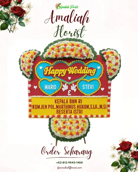 Papan Bunga Pernikahan Watusigar